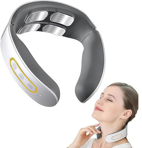 Tragbares Nackenmassagegerät Mit Einstellbaren Stufen Und Ergonomischem U Design Für Alltag Und Reisen (Weiß)