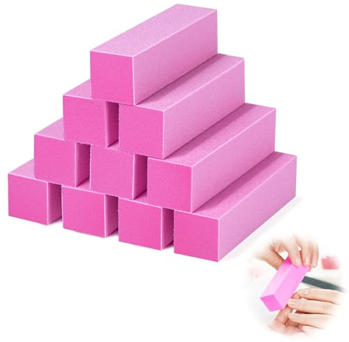 AOOSA 10 st nagelbuffertblock, professionella salongs- och nagelpoleringsblock, poleringsblock för nagelsalong hemmabruk, fingermanikyr pedikyrverktyg för utjämning av formning och poleringspiklar