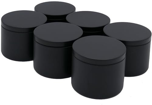 Dosenritter | 6 x runde Gewürzdose/Teedose mit Silikondichtung zum Aufdrehen, luftdicht aus Metall für ca. 100g Gewürzpulver | 6,2 x 8 cm (H,ø)
