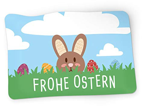 itenga 50 x Geschenkaufkleber Frohe Ostern Aufkleber rechteckig für kurze Texte Namensschild Geschenkeaufkleber Etikett Sticker
