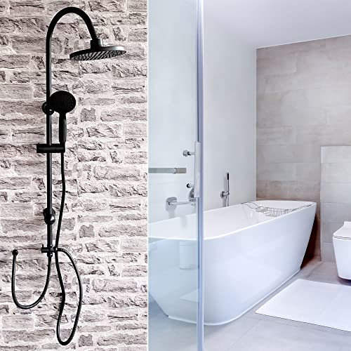 Gulfstream Komfort Duscharmatur Duscharmaturen Regendusche Mischbatterie Schwarz Chrom (BALI SCHWARZ)