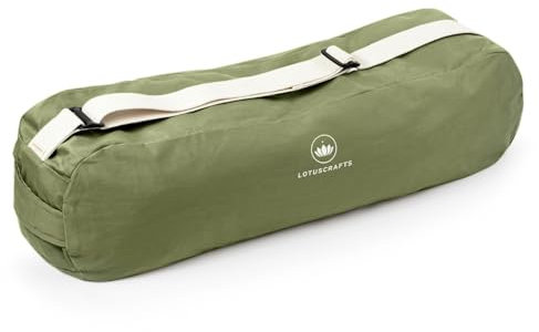 Lotuscrafts® Yogatasche PUNE aus Bio-Baumwolle, Fair & Ökologisch, Ideale Yoga Tasche für Yogamatte und Zubehör, Yogamattentasche mit Extra Fach, 72 cm x 18 x 15 cm