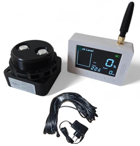 Digitale Füllstands-Anzeige Ultraschall Wasserstand-Sensor für Heiz-Öltank Wassertank Tank Zisterne + 15m Kabel + Farb-Display