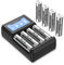 SUKAI Rechargeable Batteries AA with Battery Charger, 8 Pack NI-MH AA Rechargeable Batteries, 4 Slot LCD Battery Charger