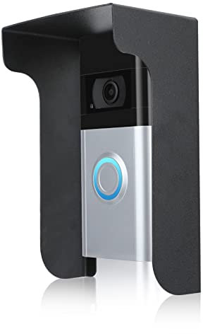 Doorbell Rain Cover Metal Doorbell Cover Weatherproof Glare Sun Shade Compatible with Blink/Ring/Arlo/Wyze/Google Nest/Eufy/Kasa/Tapo/Reolink Video Doorbell