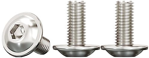 Drenky M6 Linsenkopfschrauben,M6x12mm Linsenkopfschrauben Innensechskant 20 Stück Schrauben Edelstahl A2 V2A Flanschschraube Kleine Gewindeschrauben Vollgewinde