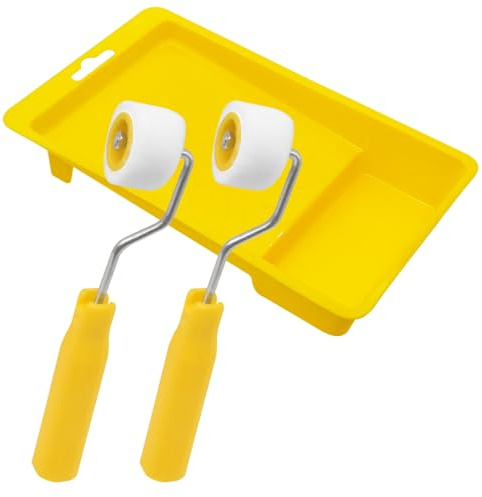 4/5 inch Mini Paint Rollers for Touch up Trim Edge or Corner, Small Paint Roller with Tray,Extra Small Paint Wool Brushes, Tiny Painting Tool