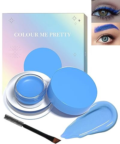 Blau Eyeliner Creme, Wasserfest Langlebig Matte Gel Eyeliner für Augen, Wangen, Körper, Leicht Anwendbar mit Pinseln, Wischfest Hochpigmentiert Colored Kajalstift Weihnachten Makeup für Cosplay-119