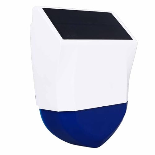 Solar-Bewegungsmelder-Alarm für den Außenbereich, regendicht, 95 dB Ton, Sicherheits-Sirene, Licht mit Manipulations-Alarm, solarbetriebener Outdoor-Alarm für Zuhause, Bauernhof, Scheune, Villa Hof,