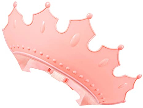 Verstellbare Kinder Haarwaschhaube in Kronenform Rosa | Tpe und Pp, für Badewanne und Baden, Schützt Ohren Augen Mund vor Shampoo