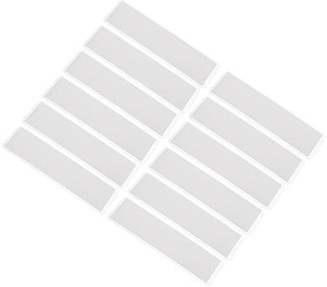 TOPPERFUN Transparenter Karteikartenhalter Selbstklebend – 12 Wiederverwendbare Etikettenhüllen Für Büro Schule Und Lager – 1,18 x 4,33 Zoll Transparente Kartenfächer Mit Halbrundem Öffnungsdesign