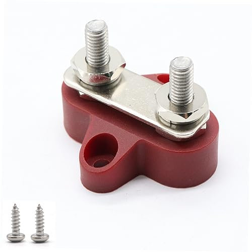 VALICLUD Dc 48v Anschlussbolzen für Schwere Kabel Schraubverbinder aus Nylon Glasfaser und Metall mit Hoher Mechanischer Festigkeit für Auto und Boot in Rot
