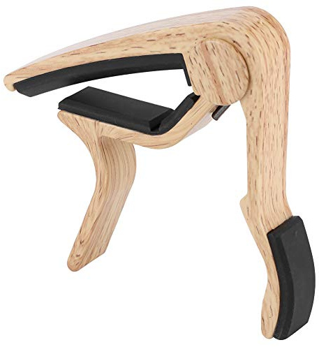 Capodastre de guitare, accessoire de pince de réglage de capodastre de guitare folk acoustique universel Capodastre en métal à grain de bois pour guitaristes électriques (Type de bois)