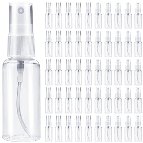 DKBT Lot de 50 flacons pulvérisateurs de 50 ml, flacon pulvérisateur transparent en plastique, vaporisateur vide pour alcool, soins, anti-fuite, réutilisable