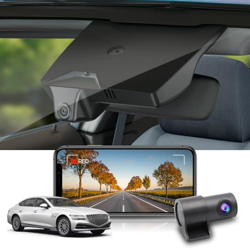 Fitcamx Dashcam Vorne Hinten 2160P+1080P Kompatibel mit Genesis G80 2021 2022 2023 2024 2025 2.5T 3.5T Sport (HD2-T1010), OEM Dashcam 4K UHD Video WiFi, Loop-Aufnahm, G-Sensor, WDR, Plug&Play, 128GB