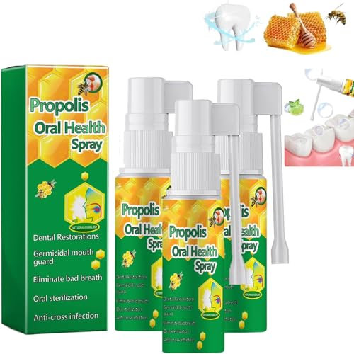 Propolis Mundgesundheitsspray, Propolis Mundspray, Mundgesundheitsspray, Frischer Atem, Tiefenreinigung (3pcs)