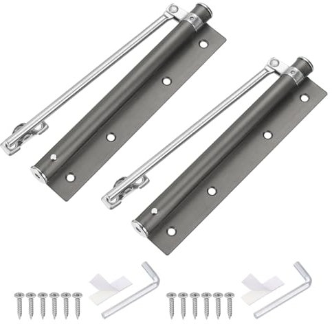 sourcing map 2 Pcs 195mm/7.68 Spring Door Closer, Stainless Steel Automatic Door Closers with Adjustable Closing Speed for Home Self-Closing 5kg Door, Grey