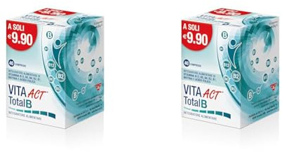 Vita Act Total B, Integratore Alimentare a base di Vitamine del gruppo B ed Acido Folico, 1 Confezione da 80 Compresse