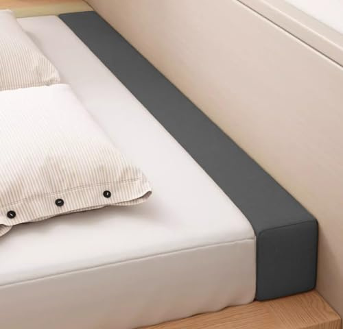 Bettlückenfüller für Einzelbett, Doppelbett, Queen-Size-Bett, 140 cm lang, Kopfteil, Keilkissen, Matratzenbrücke, rechteckiges Stützkissen in Dunkelgrau