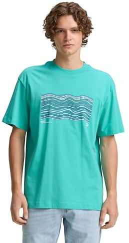 TOM TAILOR Denim Men's T-Shirt, 10950 - Waterfall Green, XL