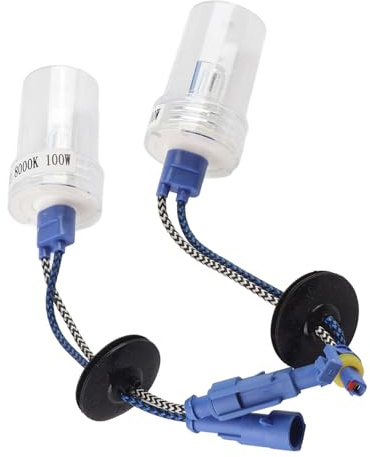 aqxreight Lampadina per Fari Allo Xeno H3 100 W 8000 K 6800 LM, Alta luminosità, Ottimo Effetto Visivo, Durata di 5000 Ore, per Veicoli a 12 V, Basta Plug and Play, più Visibile e con