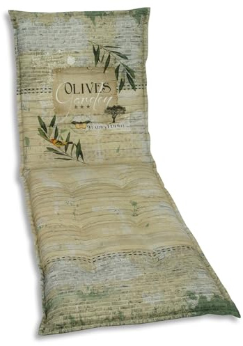 GO-DE Textil Bequeme und attraktive Polsterauflagen für Gartenliegen (Einzelset, Olive grün, Liegenauflage)