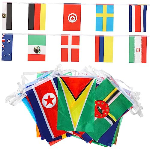 Zerodeko 200stücke Internationale Länder Fahnen Wimpelkette Zierteppich Für Sportveranstaltungen Zufällige Flaggen Für Feierlichkeiten Und Partys