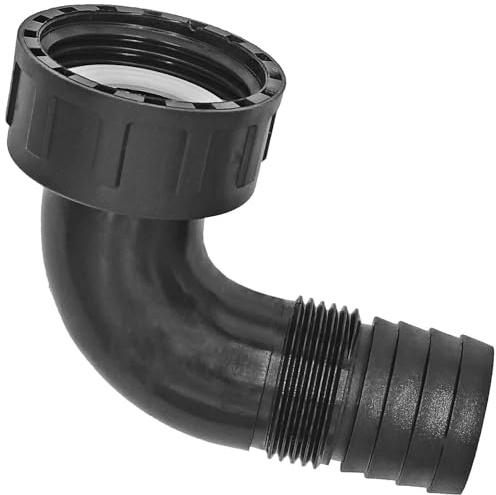MegaHaustechnik Winkelschlauchtülle 90° Grad Außendurchmesser 25mm mit 3/4 Zoll Außengewinde AG aus Kunststoff PP Trinkwasser geeignet mit Überwurf Mutter 1 1/4 Zoll Innengewinde IG mit Dichtung