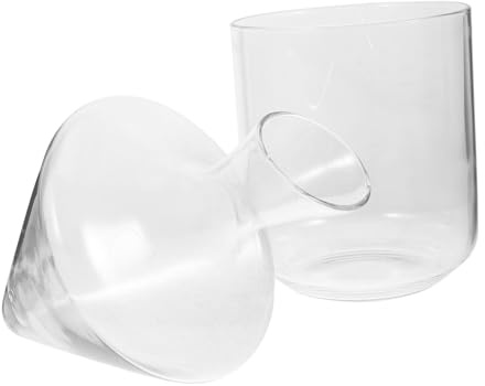 CIYODO Decanter Trasparente con Ice Bucket in Vetro Contenitore Versatore per Aromatizzare e Servire Design Moderno e Decorativo
