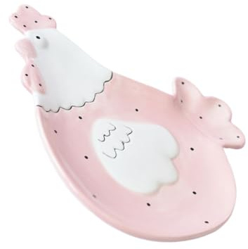 Hemobllo Assiette Céramique Forme de Poule Rose Plateau Délicat pour Bonbons Gâteaux et Biscuits Service Créatif pour Famille et Restaurant