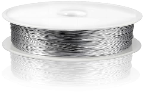 0,3 mm x 50 m pysseltråd tunn rostfritt stål tunn tråd för pyssel, blomtråd 3 mm smyckestråd smycken tråd guldtråd för gör-det-själv smyckestillverkning, hantverk och dekoration