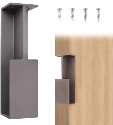 MOROBOR 1 paquete de manijas de puerta de bolsillo, manijas de puerta corredera, herrajes empotrados para dedos, tiradores de borde resistentes para puerta corredera de granero, armario, color gris