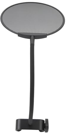 Vistreck Mikrofonpopfilter med Dubbla Lager Antispraynät, 360° Svanhalsklämma, Aluminiummatta för Inspelning, Streaming och Karaoke - Brusreducering
