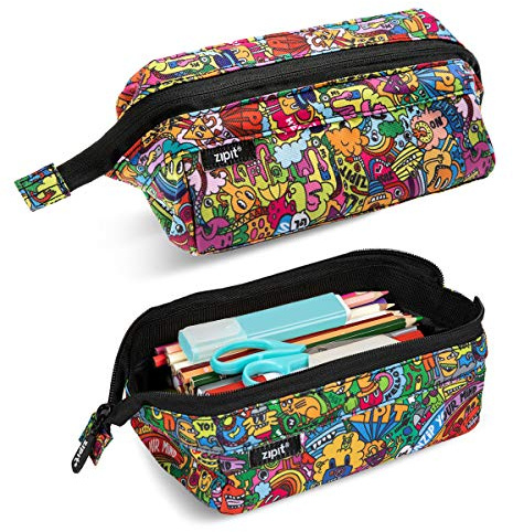 ZIPIT Lenny Pencil Case, Large Capacity Zipper Pouch for School, Stationery Bag for Teen Girls Boys and Adults, Teal