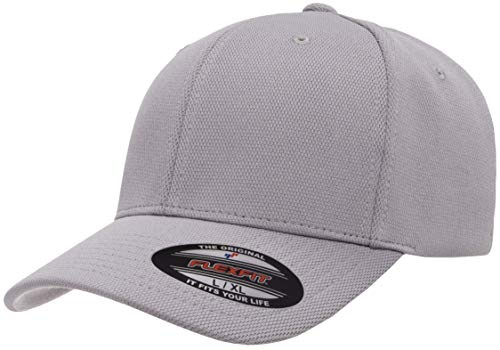 Flexfit Mens Cool & Dry Sport Hat, Silver, Small-Medium US