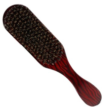 Cepillo de Pelo de Cerdas de Jabalí, Haofy Cepillo Curvo para Cabello con Mango de Madera, Wave Brush para Peinar el Cabello de Longitud Media, para Hombre Marido Regalo del Día del Padre