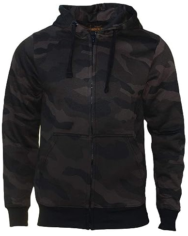 ROCK-IT Apparel Hooded Jacket Camouflage Herr Heavy Hoodie Sweatjacket Herr Zipper hoody Workerhoodie Pullover S-5XL med dragkedja och fleece på insidan Dark Camo S