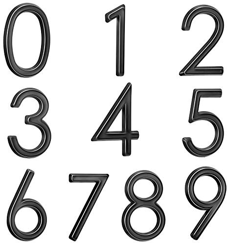 20 Pieces Mailbox Numbers 3D Door Numbers 0-9 Self-Adhesive 2 Inch Address Stickers Street House Signs for Residence, Apartment, Office Room, Mailbox (Black)
