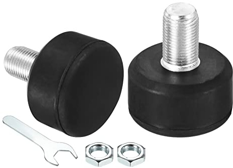 PATIKIL Roller Skate Toe Stops with 0.6'' Bolts, 1 Pair 82A Rubber Brake Stoppers Block Round for Roller Skate Accessories Replacement, Black