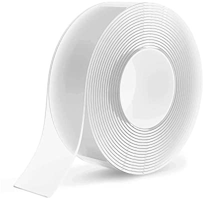 LLPT 5M Doppelseitiges Klebeband I Extra Stark Transparent Spurlos Nano Tape I Waschbares Hochleistungs-Gel-Klebeband für den Heimbüro-Laden Dekokartenposter Fotowand I 3cm x 5m(LPNT30)