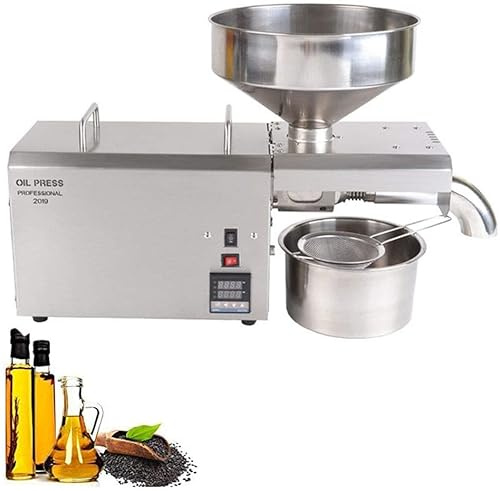 Samnuerly 1500W Pressa Automatica per Olio Estrattore di Olio di Noci Freddo/Caldo Acciaio Inossidabile Casa/Espulsore di Olio Commerciale Touch Screen LCD per Mais/Cocco/Arachidi/Semi di Girasole