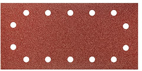 GRAPHITE Papel de lija de velcro con base de velcro, 115 x 230 mm, 93 x 185 mm, grano 40/60/80/100/120/180/240, 5 unidades, con agujeros, fabricado para el lijado a máquina (K60, 115 x 230 mm)