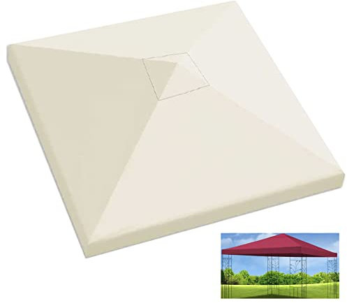PJDDP Gazebo Canopy Top Replacement 10' X 10'/3x3M Outdoor Canopy Shelter Top, Waterproof Grill Gazebo Replacement Canopy Roof for Outdoor Garden Patio Pavilion Sun Shade(Top Only),Beige