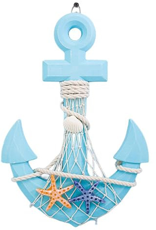 Zyqixluk Ancla de Madera náutica con Cuerda, decoración de la Pared náutica, Cruzar la decoración de Arte de Pared, Ancla de Ancho de Madera Colgante Decorativa, Anclajes de Madera para artesanías,A6