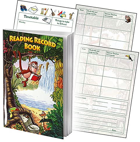 2 Jungle Themed 40 Page Reading Record Books A5 Primary Teaching Services