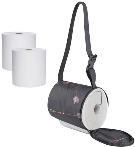 YUJHON Hanging Camping Toilet Paper Holder Kitchen Waterproof Paper Towel Holder Organizer Car Bathroom Toilet Paper Protector from Cats Outdoor Travel Portable Roll Paper Storage Bag(Black Pattern)