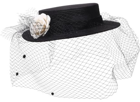 TINEASUR Eleganter Damenhut aus Schwarzem Samt mit Großem Breiten Rand und Sonnenschutz Modischer Kostümhut für Partys und Reisen Einzigartiger Stil