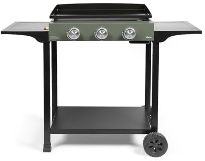 LIVOO - Piastra gas 3 bruciatori su carrello DOC326 - potenza totale 7,5 kW, 62 x 34,5 cm, 6-8 persone, butano e propano