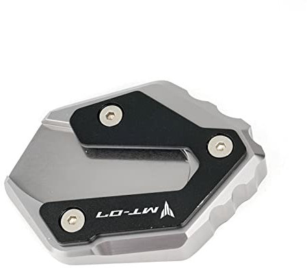 MNEUEQ Dauerhaft haltbar Motorradständer Fußvergrößerer Seitenständerverlängerung Mit Logo Für MT07 MT-07 2014-2022(Titanium)