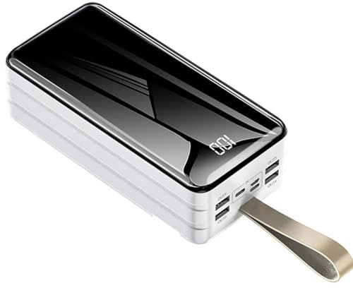 Caricabatterie solare da 100.000 mAh, Power Bank portatile ad alta capacità, ricarica rapida, con indicatore LED, 5 uscite, compatibile con smartphone, arancione